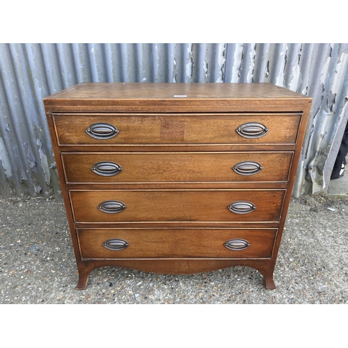 251 - A mahogany chest of four drawers 77x38x75
