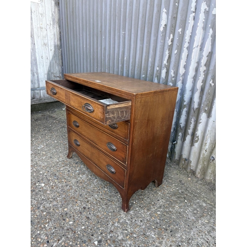 251 - A mahogany chest of four drawers 77x38x75