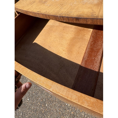 257 - A deco style maple gents tallboy with button label 'Pall mall east HAMPTONS London' 84x46x140