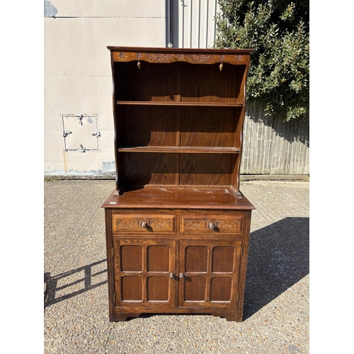 264 - An oak cottage dresser 93x40x175