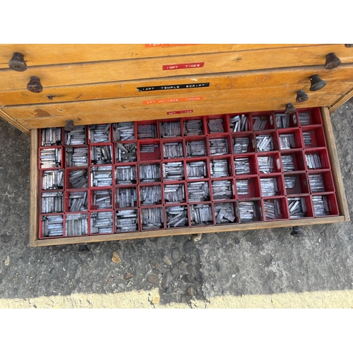 272 - A collection of printing blocks in four chests (all loaded)