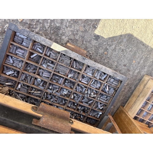 272 - A collection of printing blocks in four chests (all loaded)