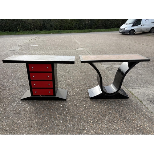 286 - Two art deco style console tables 120x40x85