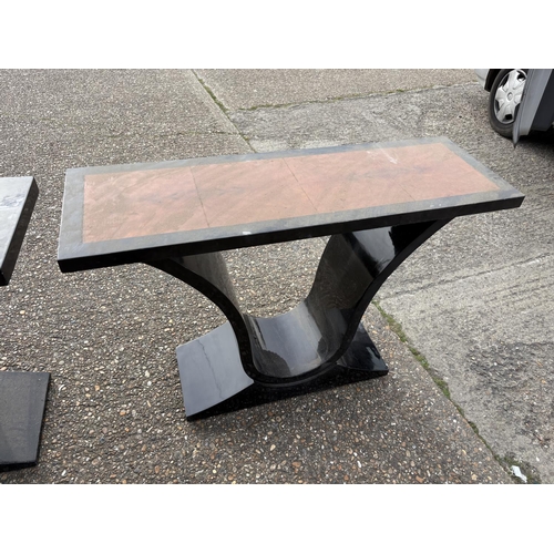 286 - Two art deco style console tables 120x40x85