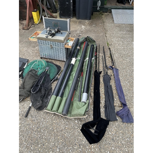 506b - Fishing Rods, Fishing Box and quantity of Nets (3)