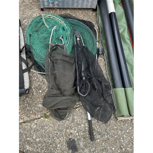506b - Fishing Rods, Fishing Box and quantity of Nets (3)