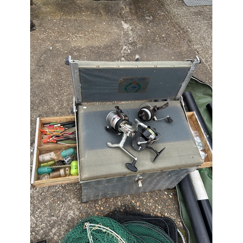 506b - Fishing Rods, Fishing Box and quantity of Nets (3)