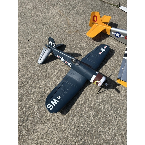 526 - Four Model planes, wing span of largest 145 cms