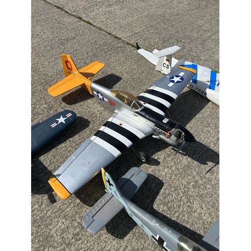 526 - Four Model planes, wing span of largest 145 cms