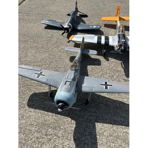 526 - Four Model planes, wing span of largest 145 cms