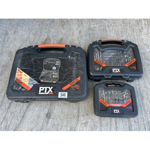 546 - Three PTX drill and driver bit sets unused (3)