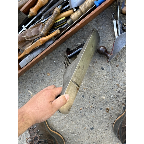 547 - Antique Wooden Dockyards Carpenters Toolbox and good quality contents