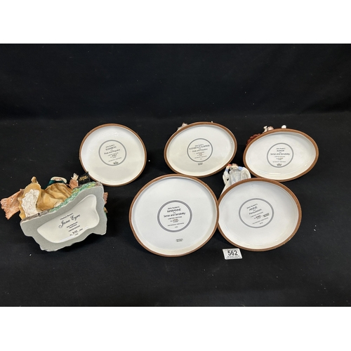 562 - Franklin Mint Jane Austen's Series: 5 Limited Edition figures, plus Charlotte Brontë's Jane Eyre Lim... 