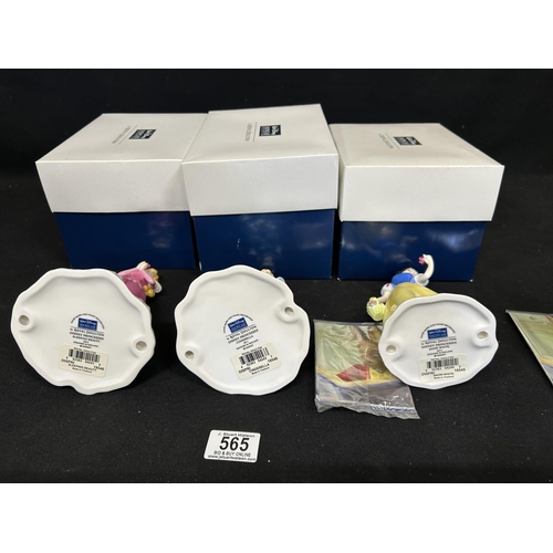 565 - Royal Doulton Disney Princesses, Cinderella, Snow White and Sleeping Beauty, height 18cms
