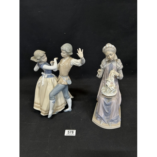 578 - 2 Lladro figures, nos 5252 and 5126, no damage