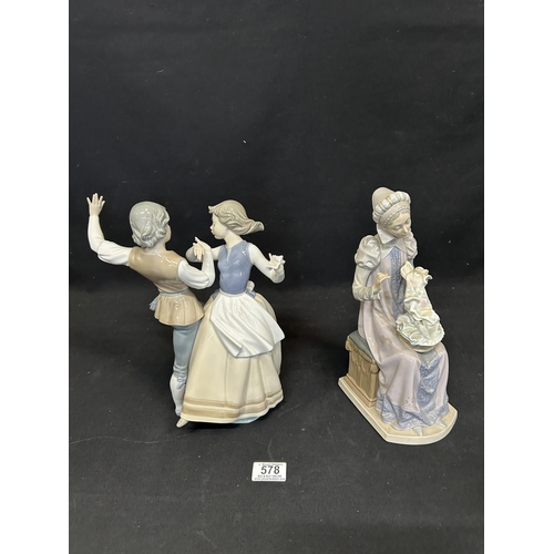 578 - 2 Lladro figures, nos 5252 and 5126, no damage