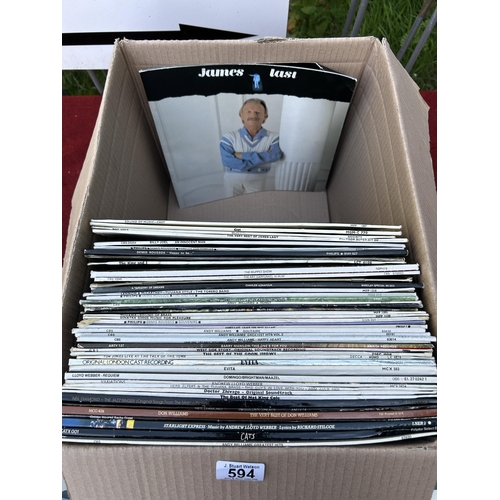 594 - Collection of single records from the 60's and Easy Listening LP's