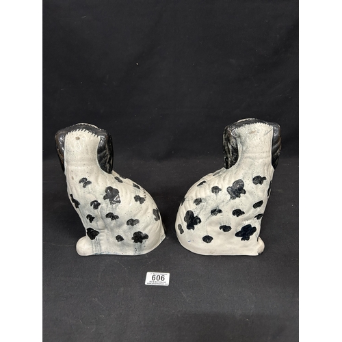 606 - Pair of Staffordshire Dogs height 24 cms