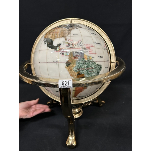621 - Large Gemstone Globe, globe 30 cms diameter, height 50 cms