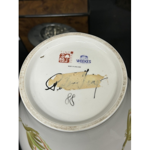 628 - Signed Ting Ware Jar and Lid, Clocks, Biba Frame etc