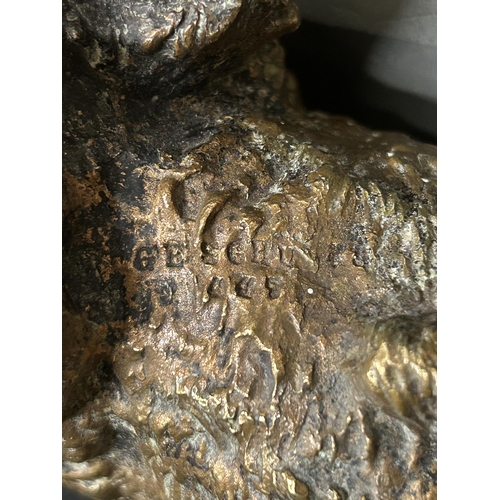 634 - Vienna Bronze Figure of a Bison, stamped with Geschutzt and numbered, possibly Bergman.
Length 20 cm... 