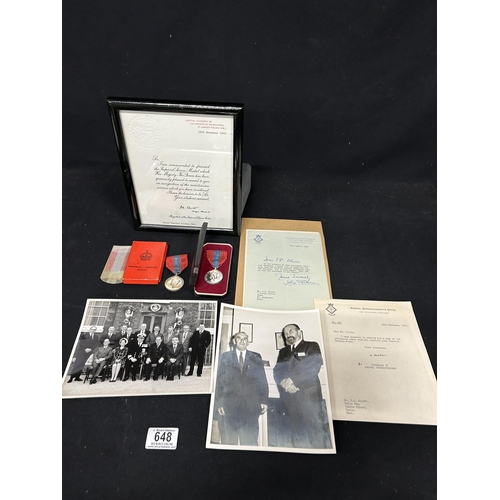 648 - Two Imperial Service Medals to Mr. Henry Charles Oliver and Mr John Holding