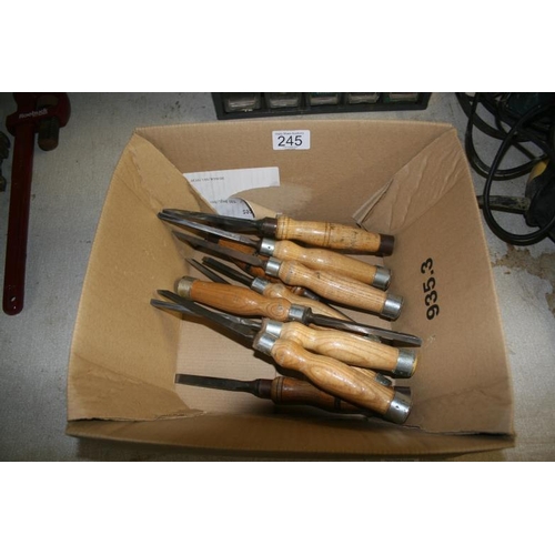 245 - BOX OF CHISELS