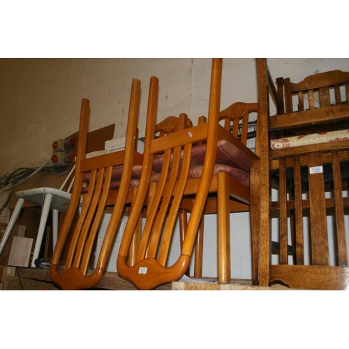 327 - four carved top dining chairs