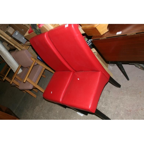 350 - TWO MODERN RED DINING CHAIRS