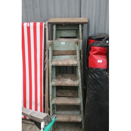 78 - 2 WOODEN STEP LADDERS