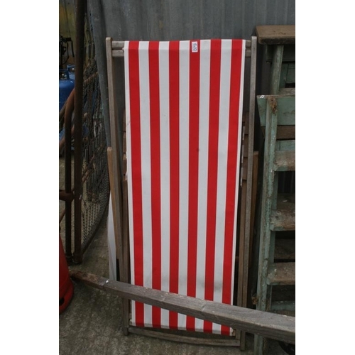 79 - RED AND WHITE STRIPEY DECK CHAIR