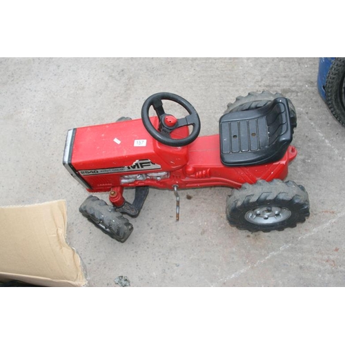 157 - PEDAL TRACTOR WITH ONE PEDAL MISSING