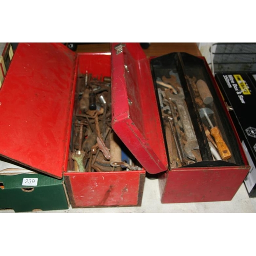 240 - TWO TOOL BOXES AND CONTENTS