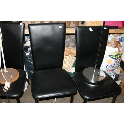 437 - 3 PRESSED LEATHER CHAIRS