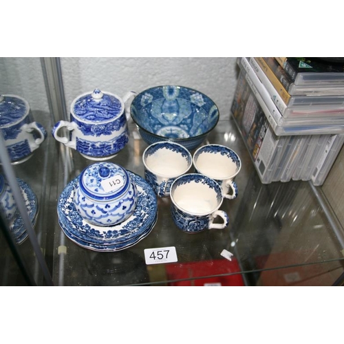 457 - SELECTION OF BLUE AND WHITE CHINA