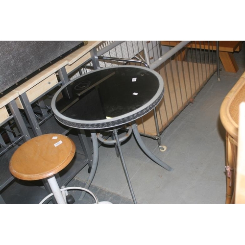 356 - GLASS TOPPED BISTRO TABLE