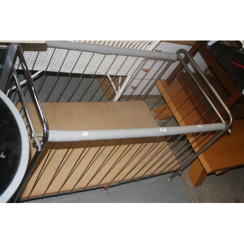 358 - METAL COT ON WHEELS