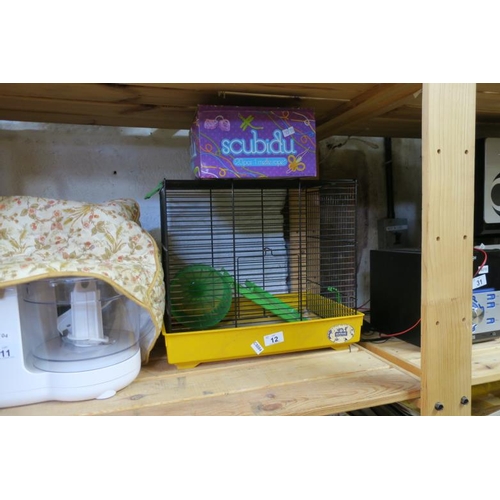 12 - RODENT CAGE AND BOX OF SCUBIDU