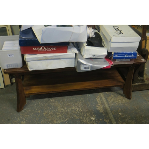 1215 - WOODEN 2 TIER COFFEE TABLE