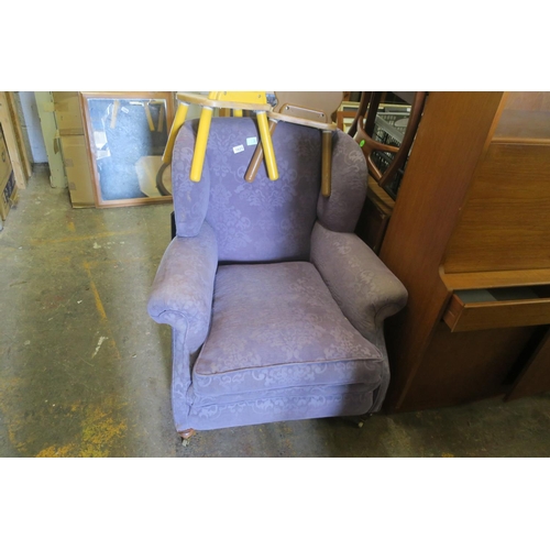 1623 - PURPLE WING BACK CHAIR