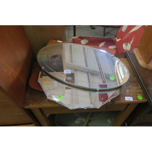 1666 - VINTAGE MIRRORS - BOTTOM MIRROR SCRATCHED