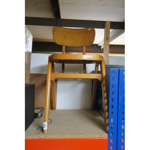 243 - WOODEN SCHOOL CHAIR