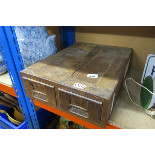 450 - VINTAGE WOODEN DRAWERS/TOOL BOX