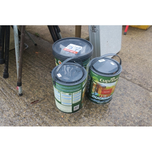 580 - 2 5LTR CANS OF CUPRINOL DUCKSBACK FENCE & SHED TREATMENT 'RICH CEDAR' & 1 9LTR TUB CUPRINOL DUCKSBAC... 