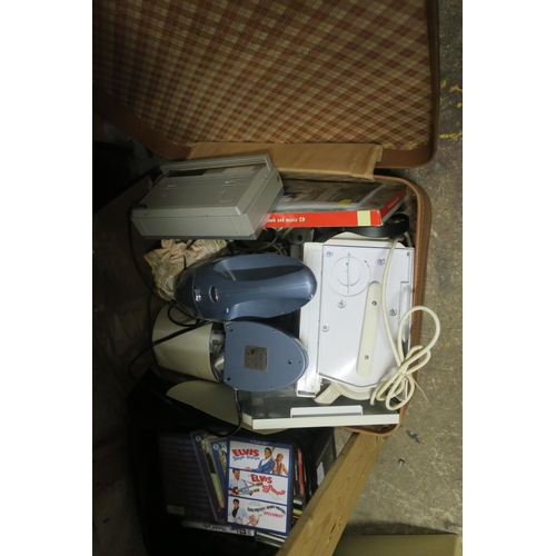 61 - TRAVEL CASE OF ELECTRICAL EQUIPMENT- RADIO, HAND HELD VACUUM ETC