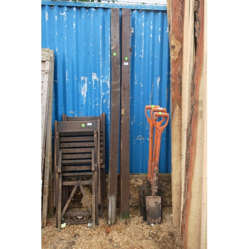 650 - 2 WOODEN FENCE/GATE POSTS