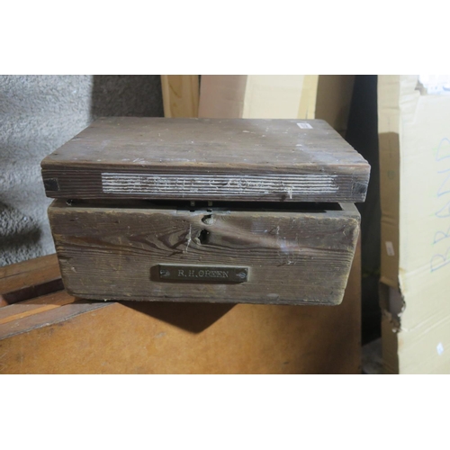 953 - WOODEN TOOLBOX - PERSONALISED R.H GREEN