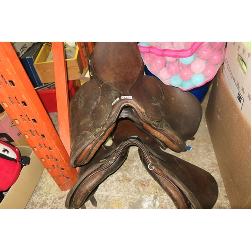 123 - 3 LEATHER STANDARD SADDLES