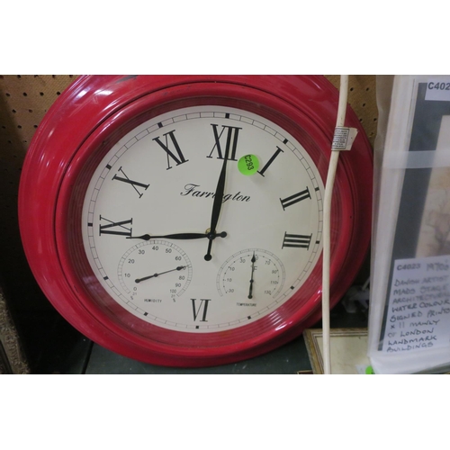 1320 - RED FARRINGTON WALL CLOCK