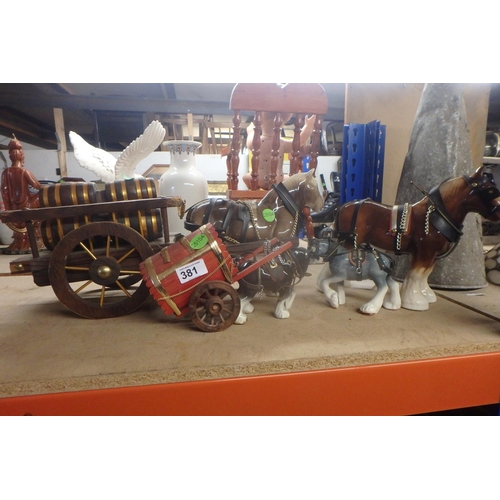 381 - HORSE AND CART ORNAMENTS